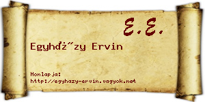 Egyházy Ervin névjegykártya
