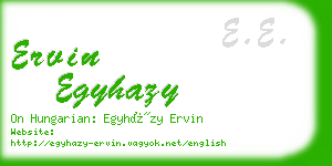ervin egyhazy business card